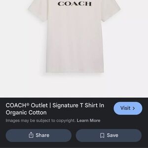 Coach Cream Logo T-Shirt large good condition